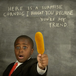 corndog,kid president,cute,friend,friendship,here,bff,present,friend goals,i got you something