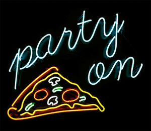 party,pizza,neon