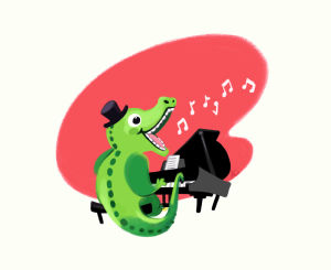 crocodile,piano,cutie pie,art,illustration,artists on tumblr,lmao,my art,ill learn how to animate one day