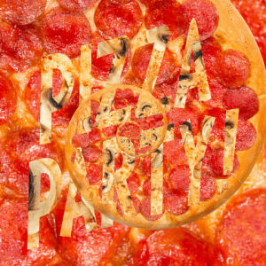 pizza,party,bold,pizza party,sausage,food,usa,yummy,favorite,hypnotic,konczakowski,fav,hypnosis,fast food,pepperoni,meal,happy meal,subliminal,toppings,topping,negative space,party crasher,pizza topping