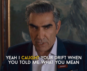 schittscreek,humour,got it,gotcha,schitts creek,funny,comedy,yes,cbc,canadian,eugene levy,johnny rose,jims dad,i get it,i understand,know what i mean,eluveitie,dagehtwas