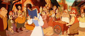 reading,beauty,singing,watching,beauty and the beast,disney princess,belle,disney princesses