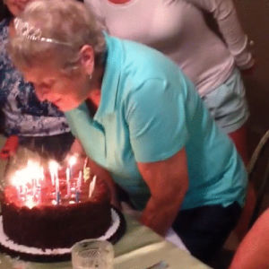 birthday,silly string,prank,celebration,grandma