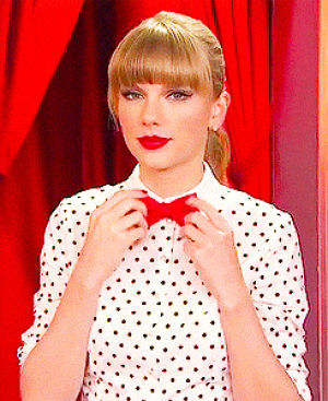 taylor swift,laughing,smile,bow tie