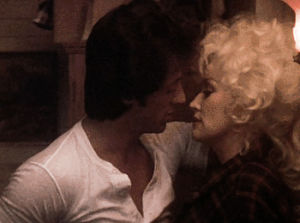 kiss,dolly parton,relationship,romance,film,movie,love,kisses,sylvester stallone,rhinestone,dolly x sylvester,musical,best posts,jake x nick