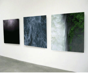 waterfall,art,nature,waves,lightning,modern art,exhibit,art exhibition