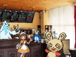 spinda,shirokuma cafe,pokemon,guy creepy smile,7 stars family