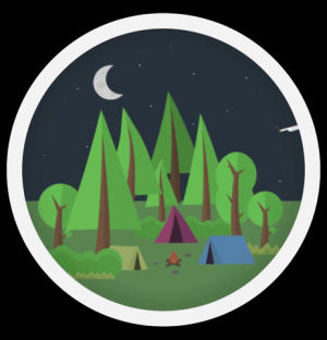 trees,forest,night,animation,wind,flat design,green,woods,breeze