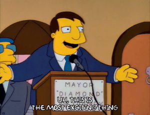 mayor,season 3,episode 1,excited,important,mayor quimby,3x01,political speech