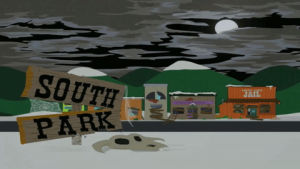 south park,skull,lightning,ghost town