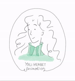 curly hair,animation,logo,avatar,2d,profile,minimalism,self portrait,yali herbet