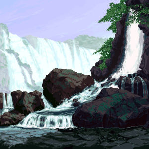 waterfall,game,nature