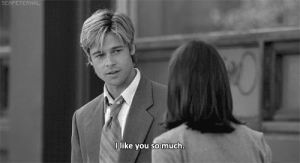 brad pitt,young love,love,movie,black and white,couple,like,bw