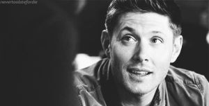 jensen ackles,happy,black and white,supernatural,bw,smiling,silly,dean winchester,spn,bad boys,dean winchester smile,supernatural 9x07,spn 9x07