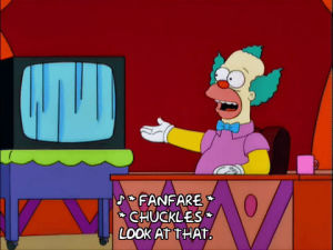 11x21,season 11,marge simpson,laughing,silly,episode 21,krusty the clown,ridiculous