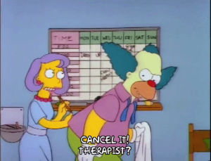 season 3,episode 6,tired,annoyed,krusty the clown,3x06,appointments