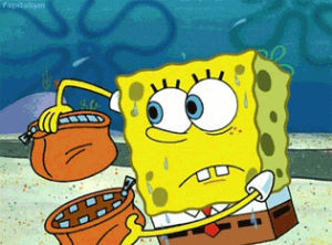 spongebob squarepants,loop,nervous,anxious,purse