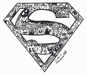 superman,batman,captain america,doodle