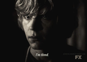 tired,evan peters,ahs,american horror story,tate