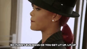 rihanna,shy ronnie,lit up,no funny business or you get lit up,ronnie clyde