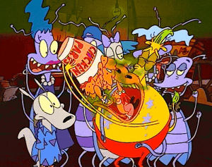 rockos modern life,chicken parts,animation,90s,food,eating,hungry,heffer,hangry