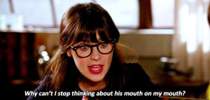 new girl,life,kissing,zooey deschanel,reality,yay,nick miller,real life,zooey,love life,he nick miller that kiss,great kiss
