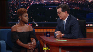stephen colbert,deal,the late show,issa rae