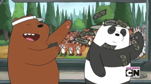 money,panda,we bare bears,cartoon,animation,make it rain,toon,grizzly,wbb