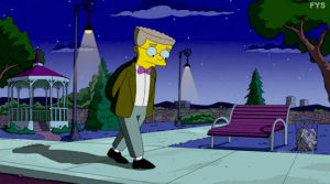 thinking,nervous,anxious,worried,smithers,reaction,simpsons,waylon smithers,season 26,pacing,the musk who fell to earth