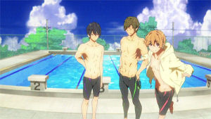 anime boy,anime,scared,high school,swimming pool,anime boys