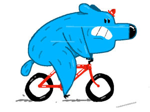 bicycle,fast,bear,animation,bike,hurry,loop,red