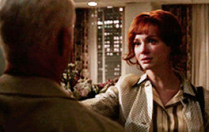 christina hendricks,joan holloway,roger sterling,television,mad men,otp,john slattery,the way she grabs his neck,there are still people that say joan doesnt love roger
