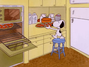 snoopy,charlie brown,1978,what a nightmare charlie brown,animation,television,vintage,cartoon,pizza,vintage television