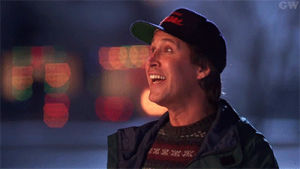 christmas vacation,clark griswold,chevy chase,national lampoons christmas vacation,xmas,christmas,80s,reaction,retro,laughing,1980s,holiday,decades,christmas sweater,clark w griswold