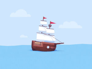 boat,ship,pirate ship,sail,mograph,eyedesyn,animation,c4d,cinema 4d,sketch and toon