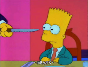 stab,season 3,bart simpson,episode 21,scared,knife,grunting,3x21,motions