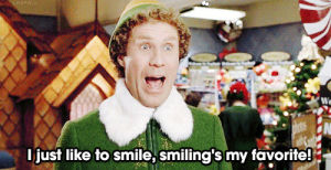 buddy the elf,movies,happy,smile,christmas,favorite,christmas movies,will farrell