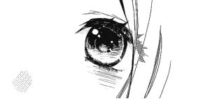 black and white,girl,eyes,manga,monochrome,sparkling,hibi chouchou