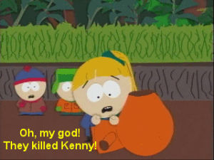 kenny,stan,season 3,south park,kyle,kelly,rainforest shmainforest,kenny deaths,cartoons comics