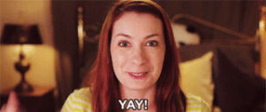 happy,excited,woman,nice,yay,exciting,good job,felicia day,red head