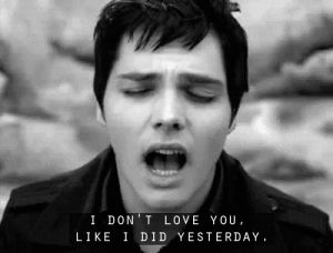 reaction,my chemical romance,leftovers,i dont love you