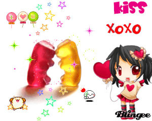 kiss,bear,picture,gummy