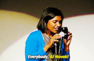 mindy kaling,bj novak,i dont know what this is,mindy x bj,soup snakes,like i just missed my soup snakes