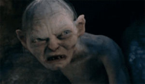 gollum,angry,pissed,yelling,yell,reactions,mad,lord of the rings