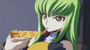 code geass,anime food,pizza,cheese
