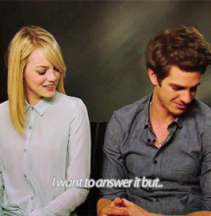 spiderman,awkward,emma stone,nervous,embarrassed,the look