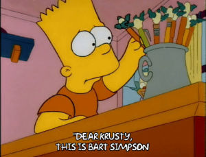 bart simpson,season 3,sad,episode 6,writing,letter,concerned,3x06