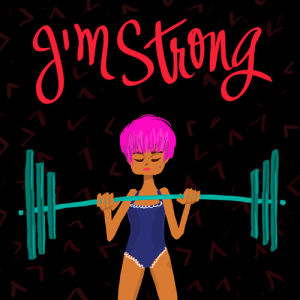 denyse mitterhofer,mujer,swimsuit,fuerte,girl,illustration,black,hair,woman,pink,color,sport,power,olympics,female,doodle,brave,lift,weight,weights,hard work,mr gatsby