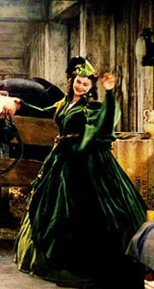 scarlett ohara,gone with the wind,vivien leigh,excited,vivian leigh,movies,happy,spin,gown,elated
