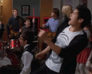 dancing,party,glee,harry shum jr,mike chang,happy music